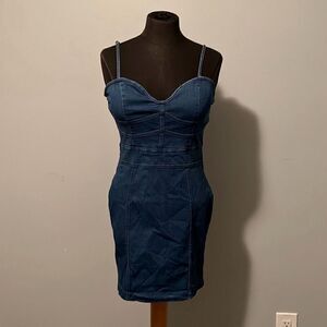 Windsor Women's Blue Denim Sleeveless Bodycon Mini Dress